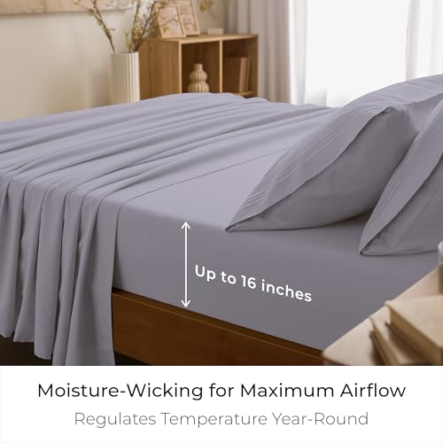 Image of Mellanni Twin Sheets Set - 3 PC Iconic Collection Bedding | Hotel Luxury, Extra Soft, Cooling Bed Sheets - Wrinkle, Fade, Stain Resistant (Twin, Lavender)