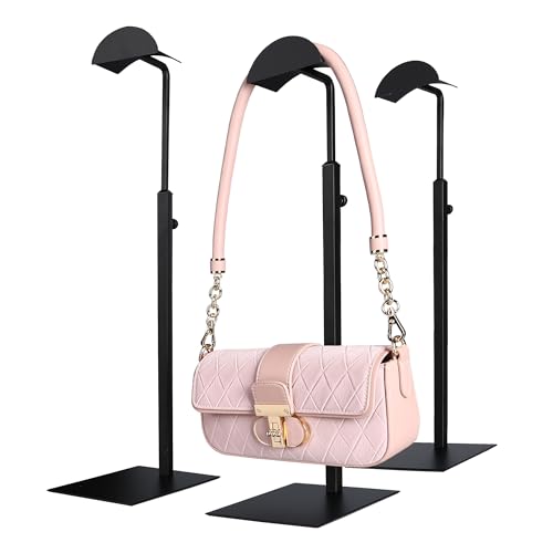 Purse Display Stand Adjustable Height Black Purse Rack for Handbags Necklaces Scarves Hats & Headphones 14