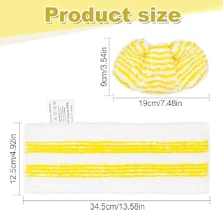 6 Pack ​​for Karcher EasyFix microfibre floor cloths, with Karcher EasyFix SC3, SC4, SC5 Steam Cleaner, Washable and Reusable Microfibre Pads (Yellow-3+3)