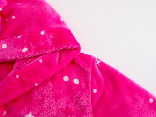 Image of Kids Hooded Bathrobe Girls Soft Plush Hooded Flannel Pajamas Sleepwear Boys Spa Robe