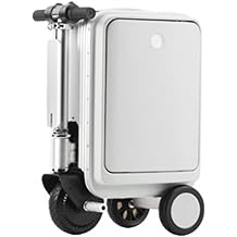 Portable Rideable Suitcase, Aluminum Frame Suitcase, 20L Capacity, Load 264 LBs, One-Button Telescopic, TSA Coded Lock, Removable BatterySilver
