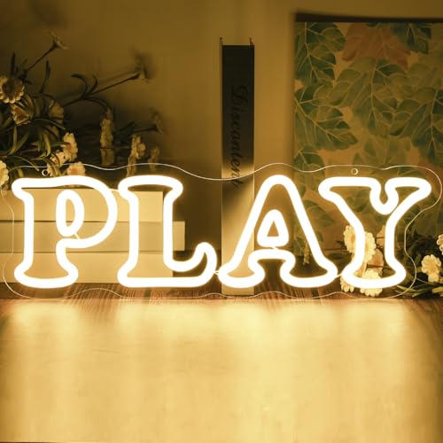 Image of Play Neon Sign Dimmable Neon Signs for Wall Decor Blue LED Signs USB Light Up Sign for Playroom Wall Decor kids Toddler Little Boy Room Wall Decor Bedroom Wall Art Play Room Essentials