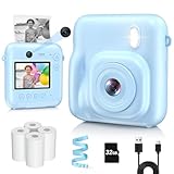 【2026最新】キッズカメラ インスタントカメラ 子供用 プリントカメラ 4800万画素 16倍ズーム 印刷 1080P録画 自撮り 32GBカード付属 おもちゃ 知育玩具 男の子 女の子 プレゼント 誕生日 入学/卒園祝い 青