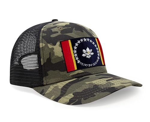 Image of International Tie State Hat for Men and Women, Adjustable Snapback Trucker Baseball Cap with Embroidered Patch