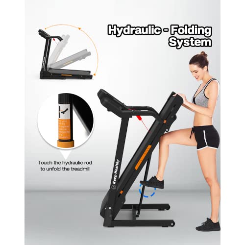 Image of Foldable Treadmill for Home & Apartment, 3.5HP Motor, 330LBS Capacity, 12 Pre-Set Programs, Hydraulic Folding, Ultra-Quiet Running & Space-Saving Compact Design