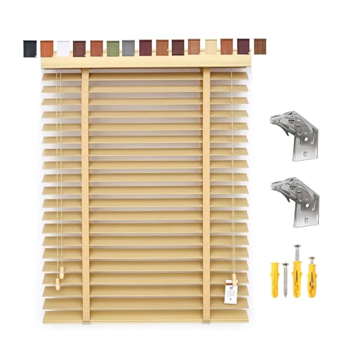 Persiana veneciana de madera de 50mm con diseño elegante y lamas horizontales a medida 2
