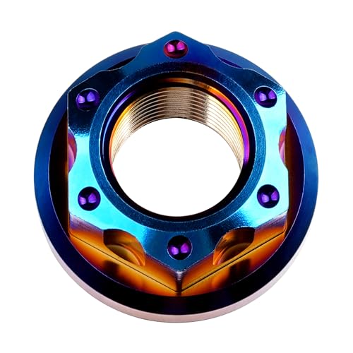 Image of Titanium M6 M8 M10 M12 M14 M16 Flange Bolt Nut Bicycle Motorcycle Rear Axle Car Modification Accessories Pack of 6 (M16 Pitch 1.5mm, Fire Blue)