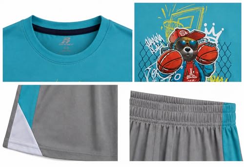 Image of Pro Athlete Boys Short Sets - 4 Piece Performance Graphic Tees and Tank Tops with Matching Boys Athletic Shorts (Sizes: 8-16)