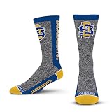 For Bare Feet NCAA SOUTH DAKOTA STATE JACKRABBITS Marble MVP Crew Sock Team Color LARGE