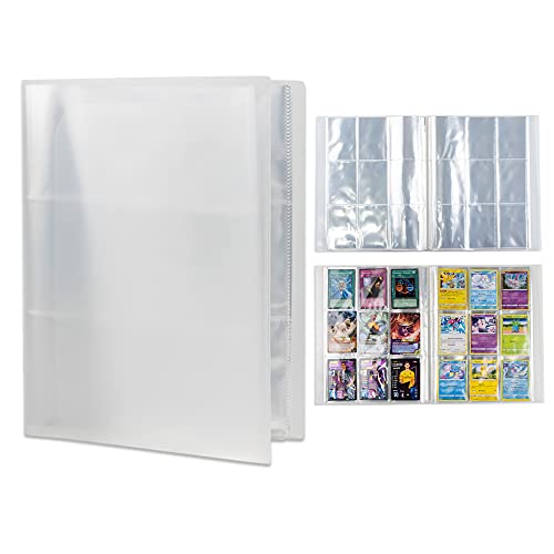 QILZO® Álbum de Fundas para cartas 30 páginas Álbum de Cartas Colección Álbum Collection (270 cuadrículas para Cartas), Género Neutro, Cromos, Álbum Transparente 30cm Cover