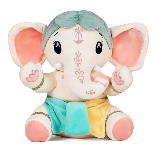 VEDA Plush Toy of Bal Ganesha. Plush Stuffed Elephant Soft Toy for Boys and Girls of All Ages. Best Gift for Kids. Multicolor. Size: 12 inches (30cm)