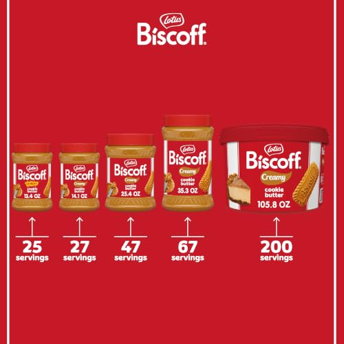 Lotus Biscoff, Cookie Butter Spread, Creamy, non GMO + Vegan, 14.1 oz, Pack of 8