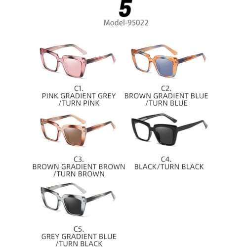 Lunettes de soleil photochromiques œil de chat acétate UV400