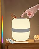 3 formas de iluminación y 4 niveles de brillo - la Luz Nocturna LED tiene un diseño inteligente con formas de iluminación especiales, iluminación segmentada, presione brevemente "+" o "-" para encender o apagar la luz superior o inferior. También puede ajustar el brillo por mucho tiempo presione de acuerdo a sus necesidades.