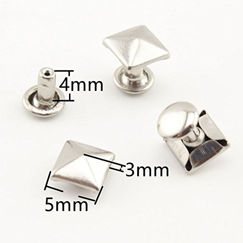 In lega di zinco e ferro piramide rivetto borsa rivetti Spike borchie rivetto in pelle rivetto per making inserti di ricambio vestiti scarpe oro scegliere 15mm x 8mm Golden AC51B