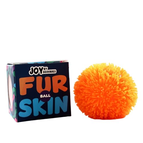 Image of Joy by Scoobies Fur Skin Ball | Spiky Sensory Fidget Toy | Soft Puffer Texture | Non-Toxic TPR Rubber | Calming Squeeze for Kids & Adults