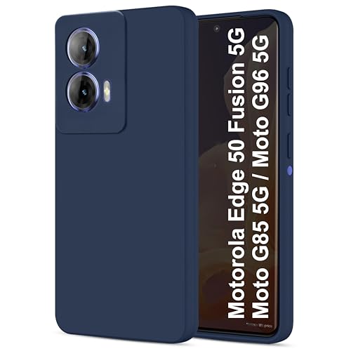 Image of SBMS Silicone Back Cover Case for Motorola Edge 50 Fusion 5G / Moto G85 5G / Moto G96 5G | Soft Micro-Fibre Lining Inside | Camera Protection Bump | Shockproof Back Cover Case for Moto G96 5G (Blue)