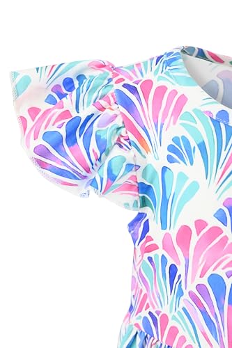Image of Unique Baby Girls' Short Sleeve Everyday Printed Dresses for Kid and Toddler, Sizes 2T-12Y