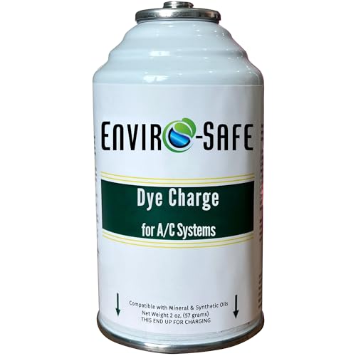 ENVIRO-SAFE UV Dye Charge Leak Detector for R1234YF R134a R12 R22 R600a R290 & More | Fluorescent AC Leak Detection Dye - Single Can (Can Only)