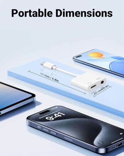 Image of Untvie USB-C to 3.5mm Headphone Port Adapter Type-C to AUX Audio Converter 2-in-1 Charger Support PD Fast Charging for iPhone 17 /16 /15 Series iPad Pro MacBook Pixel and Other Devices Double 2Pack
