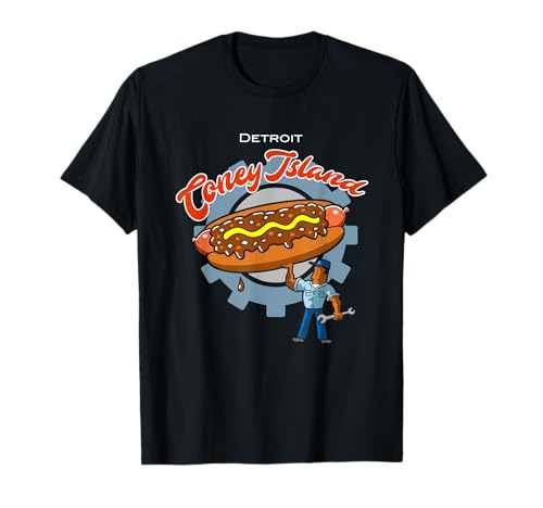 Detroit Pride Coney Island Hot Dog T-Shirt for Men Women