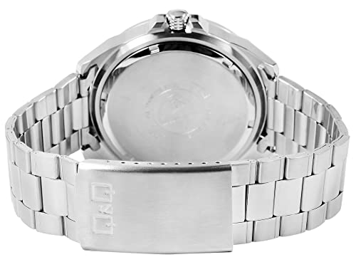Image of Q&Q Superior Analog Watch for Men - Blue Dial, Stainless Steel Strap, 10 BAR Water Resistant - S374J212Y