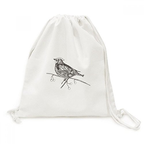 Sac à dos cordon oiseau peinture en toile contre le poids