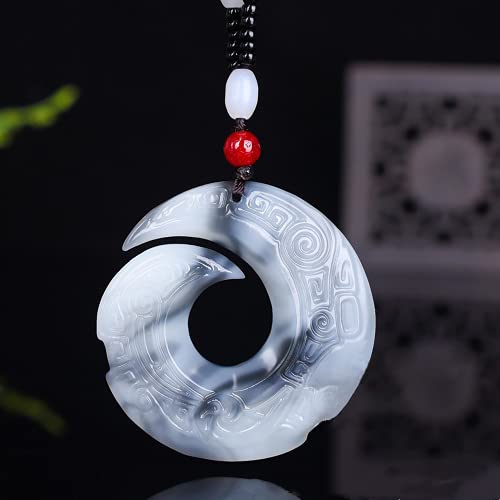Colgante de jade natural collar creativo hebilla pingan tallado 4