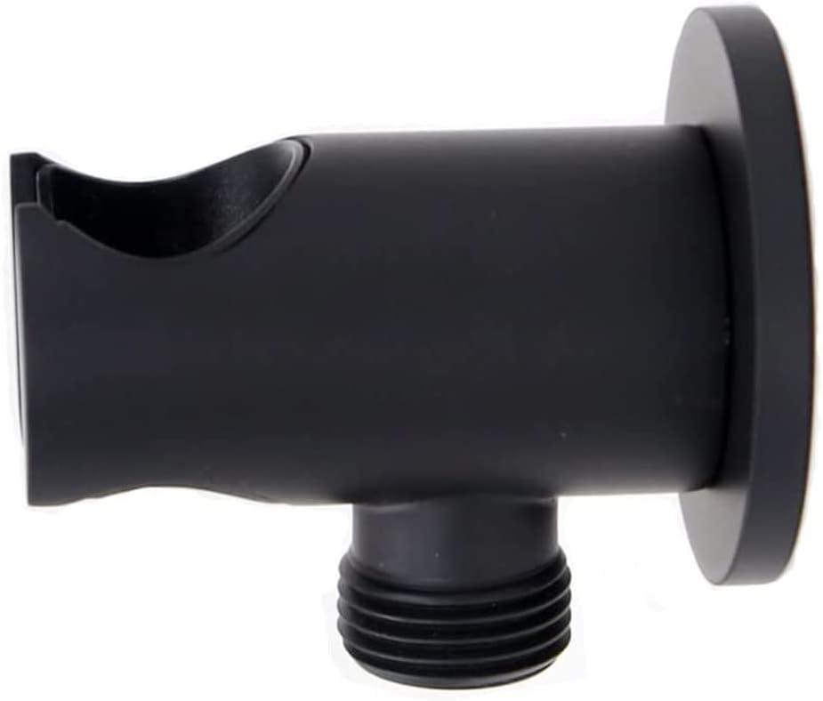 Shower Wand Wall Mount Hand Held Head Holder With Hose Connector for System Faucet Set Handheld Handle Sprayer Bracket Attachment, Hose Adapter Matte Black