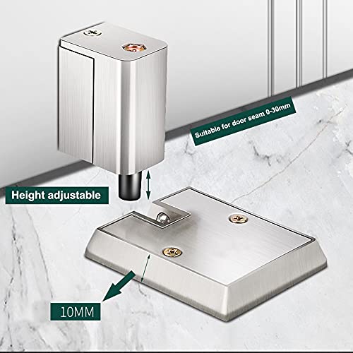 Tope de puerta de metal ajustable para piso con kit de tornillos y pegamento protector 5