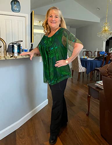 Tunic Tops To Wear With Leggings Green Tops For Women Plus Size Tops For Women Older Ladies Clothing (Forest Green S) #TOP1