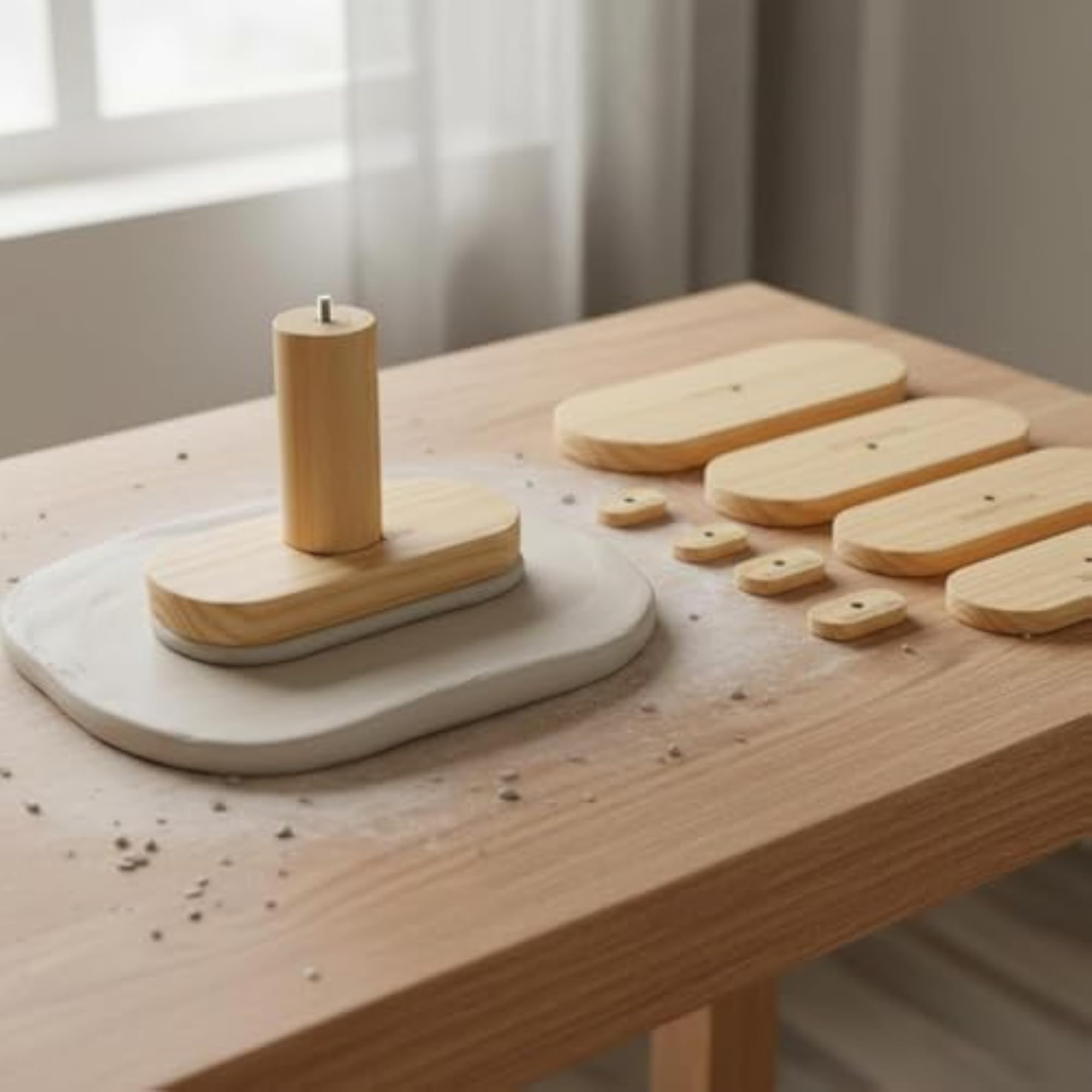 Fir Wood Pottery Press Tool Solid Clay Shaping Board