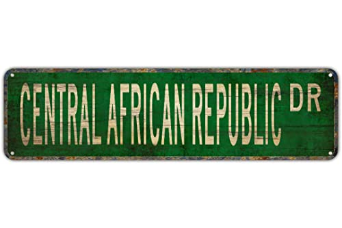 Metal Tin Signs CENTRAL AFRICAN REPUBLIC DR Funny metal Signs Vintage Sign Retro Tin Signs Aluminum Metal Sign for Bedroom Kitchen Garden Wall Bab Club Coffee Hanging Sign Home Decor 4×16Inch