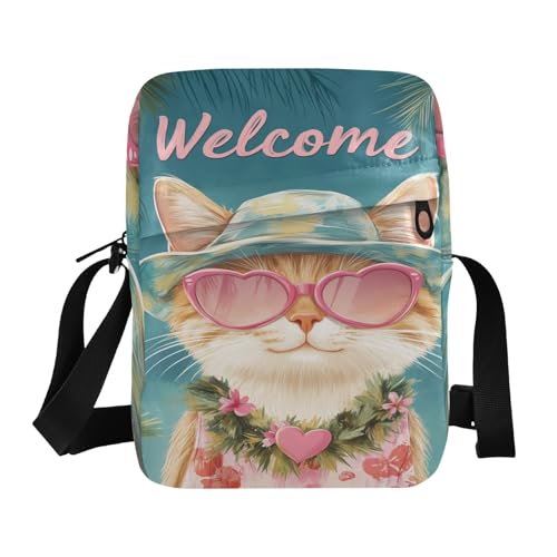 Summer Cat messenger bag for women crossbody mens crossbody bag Casual Purse Adjustable Strap for Outdoor Daily work