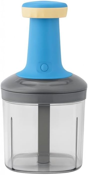 1000 mL Square Push Chopper - Effortless Vegetable & Fruit Cutting, Kitchen Gadget for Quick Meals (Sky Blue)
