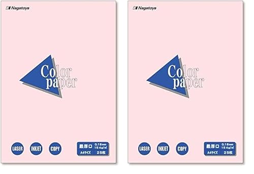 長門屋商店 カラーペーパー ナ-3519 A4 最厚口 25枚 サクラ 両面印刷用 (× 2)（Amazon）