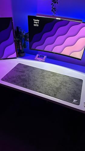 قاعدة ماوس ألعاب مقاومة للماء وكبيرة وممتدة ومقاومة للانزلاق، تتميز بسطح دقيق وتصميم متين للاعبين من فورسكس، رمادي (2 اكس لارج (90×40 سم))