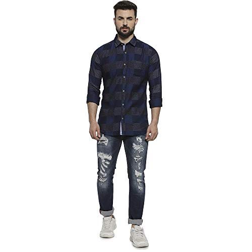 Image of Campus Sutra Men's Checkered Regular Fit Shirt