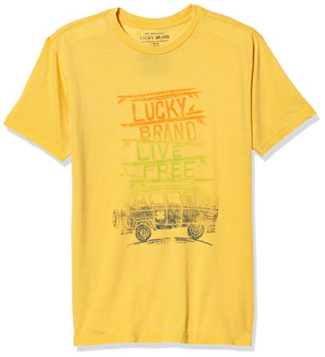 Image of Lucky Brand Boys' Short Sleeve Graphic Crew Neck T-Shirt, Soft, Comfortable, Relaxed Fit