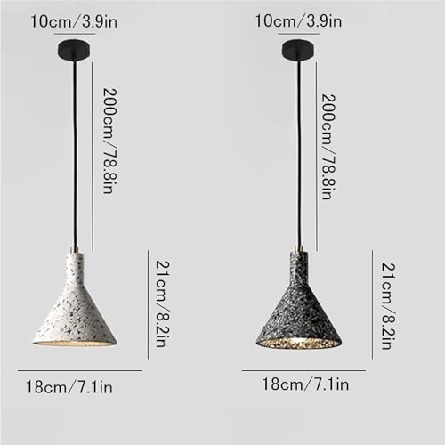 Suspension terrazzo blanc E27 luminaire retro minimaliste ajustable - 7