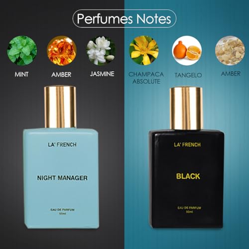 Image of La French Night Manager & Black Perfume Gift Set Combo (2 x 50ml) | Premium Unisex Perfume | Long-Lasting, Intense & Sophisticated Scents | Perfect for Special Occasions