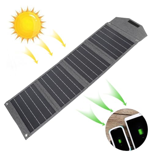 80W Foldable Solar Panel Charger Monocrystalline USB Output Portable Solar Charger with Dual USB Ports for Camping Hiking Outdoor Travel