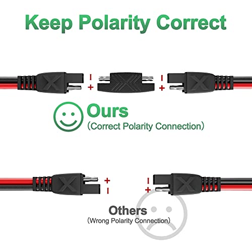 Oymsae 12Feet Sae To Sae Extension Cable Quick Disconnect Connector 16Awg, For Automotive Solar Panel Extension Cable Plug(12Ft(16Awg)) Pack Of 4 #TOP4
