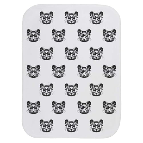 Azeeda 'Mouse Wearing Glasses' Baby Burp/Wash Cloth (BC00032197)