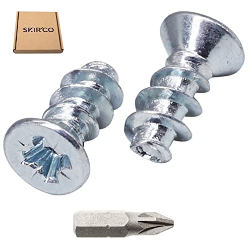 SKIR'CO (100 pcs) Zinc Plated Euro Screws 5.0 x 11 mm, Drawer Runner Screws, Flat Countersunk Head, Hinge Screws - Image 2