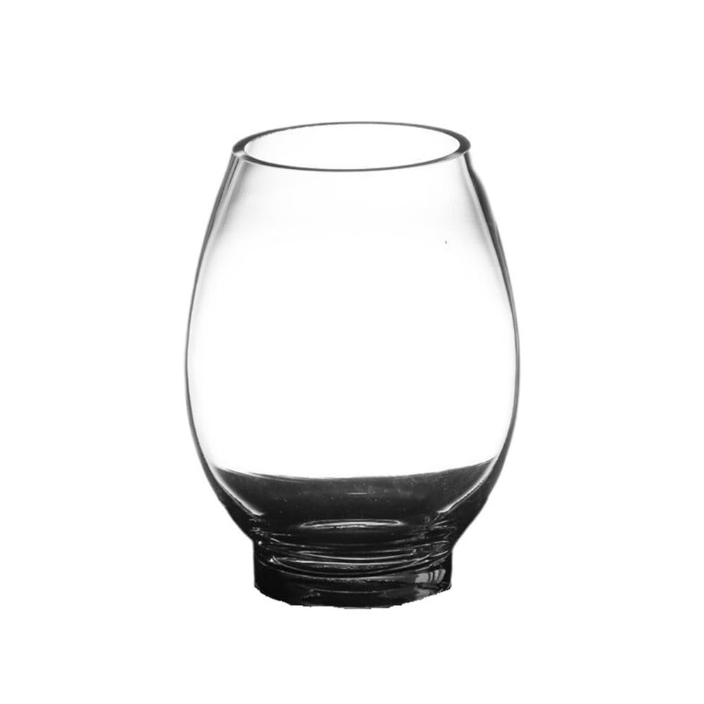 Zbiornik na ryby Kreatywny akwarium z okrągłym szklanym akwarium dla małych złotych rybek do salonu w kształcie jajka, przezroczysty, 15×15×20 cm