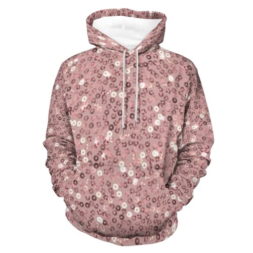 Hoodie paillettes roses unisexe pour remplacer les pulls ternes en taille S