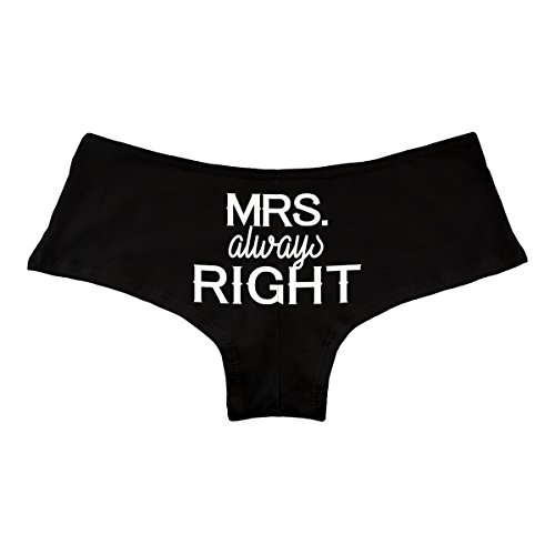 Mrs. Always Right Funny Women's Boyshort Underwear Panties - Black Medium #TOP20
