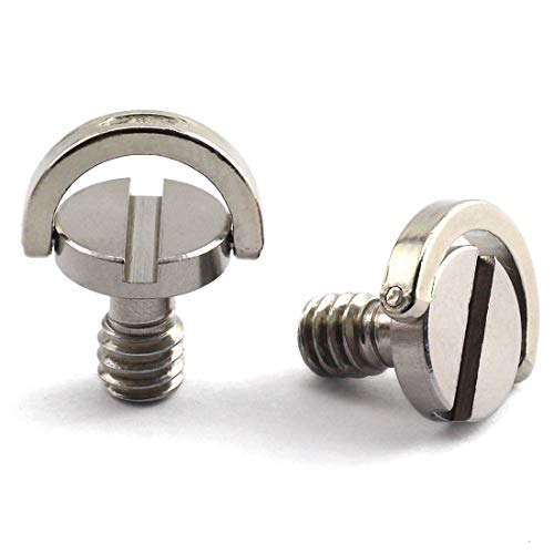 HJ Garden 2pcs 1/4-20 Thread D-Ring Stainless Steel Camera Fixing Screws for Camera Tripod Monopod Q - //coolthings.us