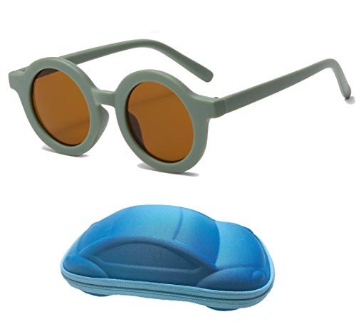 YAMEIZE Kinder Sonnenbrille UV400 Schutz Flexible Gummigläser für Kinder Jungen und Mädchen 2-7 Jahre Cover